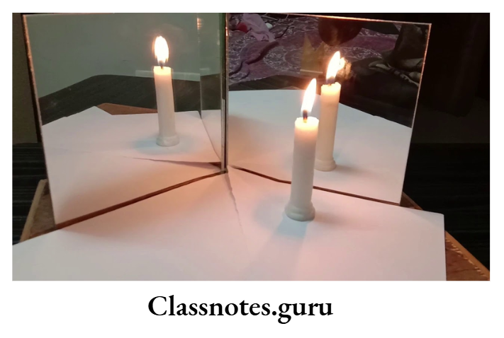 NCERT Solutions For Class 8 Science Chapter 13 Light MCQs A candle in front of two plane mirrors