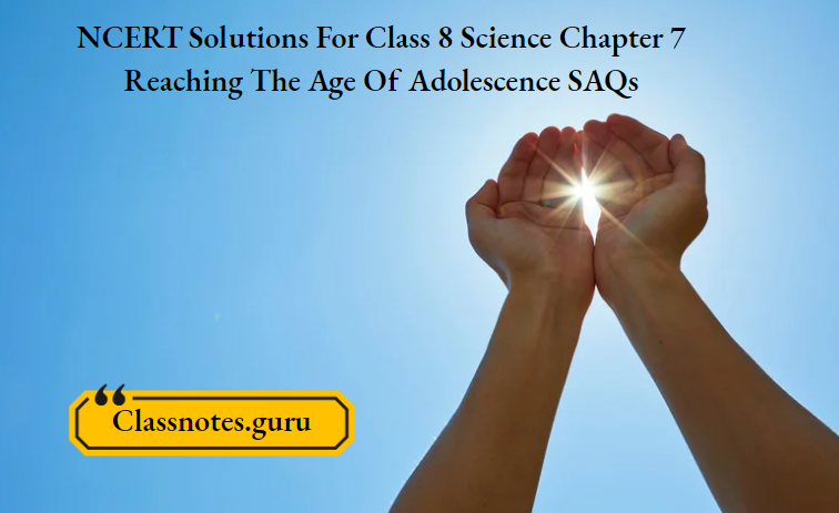 NCERT Solutions For Class 8 Science Chapter 7 Reaching The Age Of Adolescence SAQs