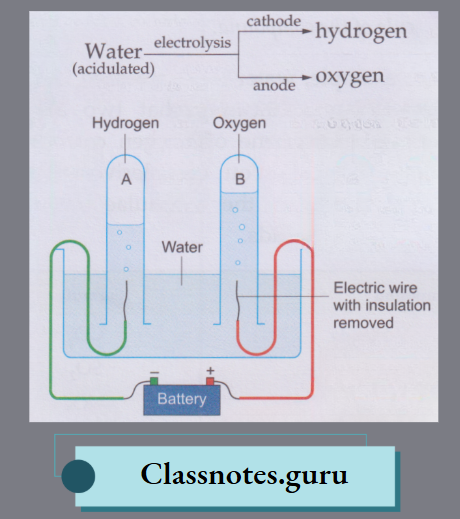 NCERT Class 8 Chemistry Chapter 3 Elements, Compounds And Mixtures Electrolysis of water